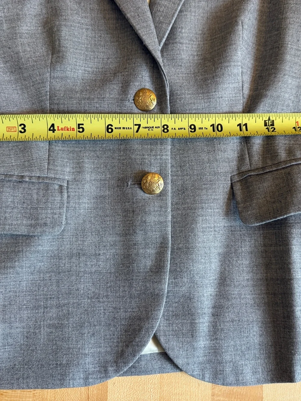 J. Crew Gray Wool Blend Schoolboy Fitted Blazer, Sz 0